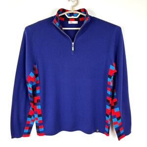 Neve Men's Quarter 1/4 zip Pullover Sweater XL Wool Blend ski winter cabin